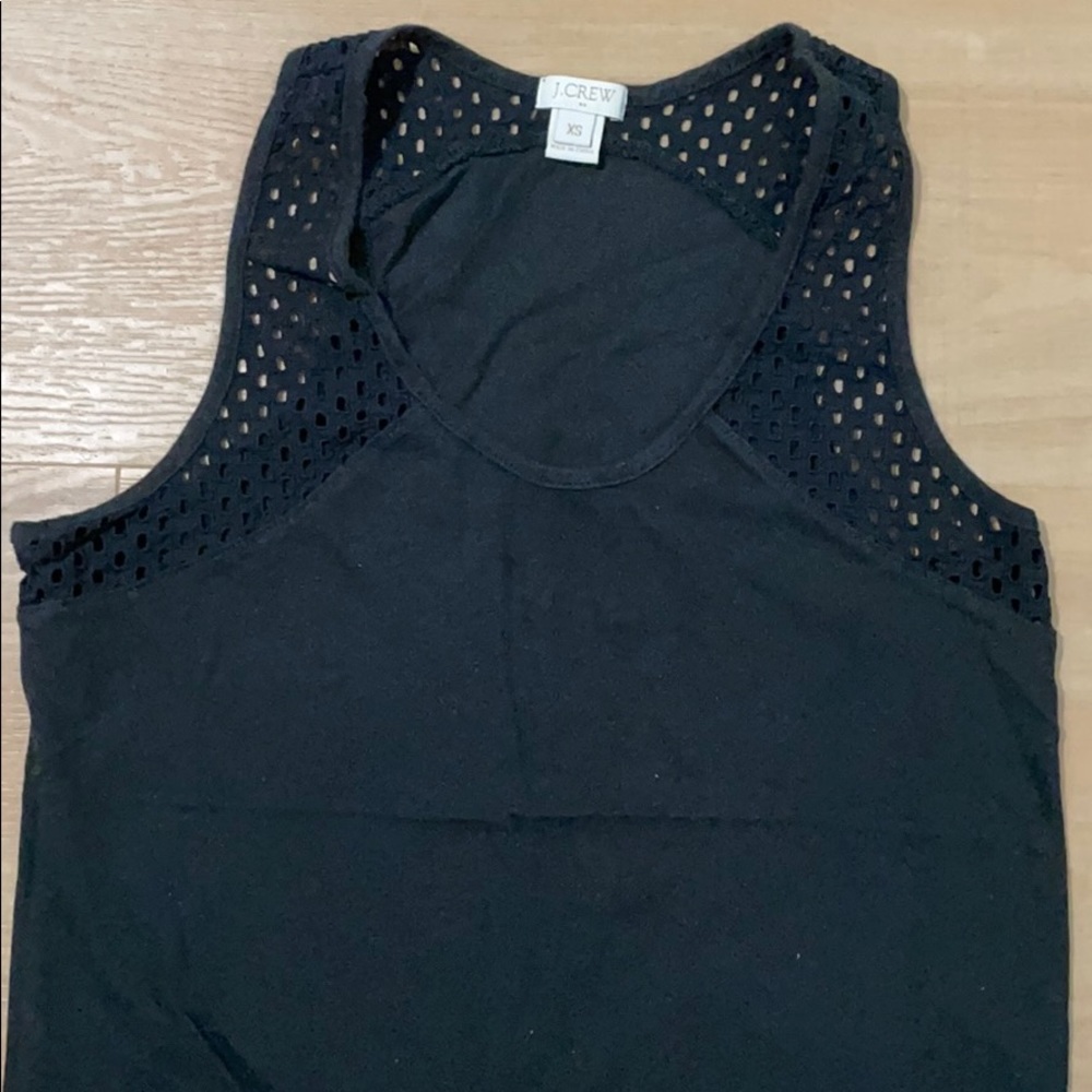 J Crew Racerback Tank eyelet detail sz XS
